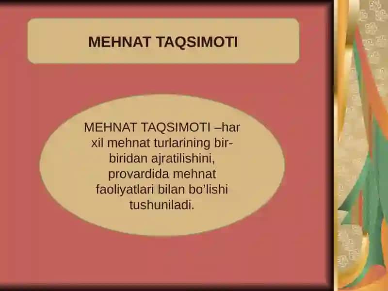 Mеhnаt tаqsimоti vа kооpеrаsiyasi 2