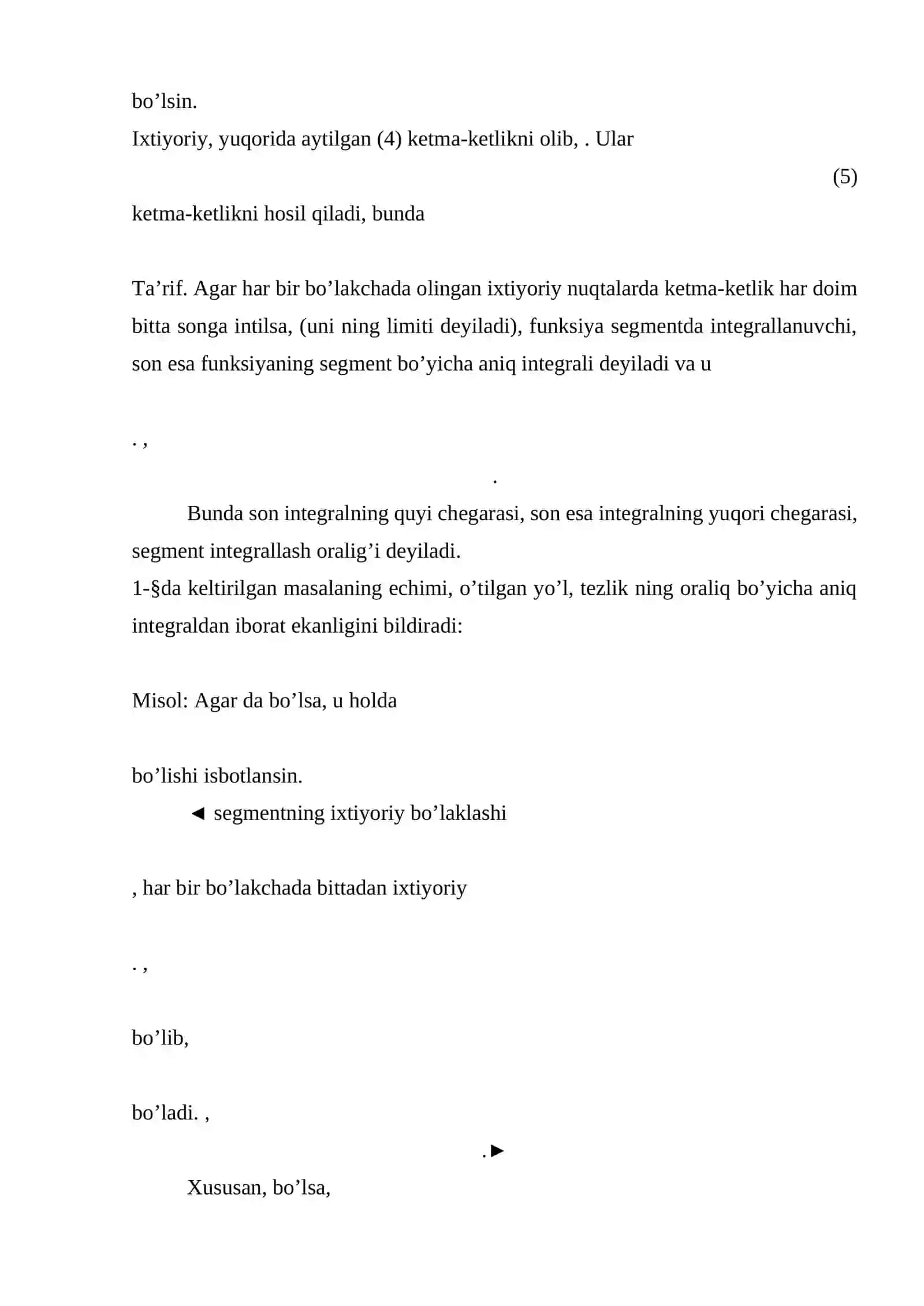 Aniq integral tushunchasi 2