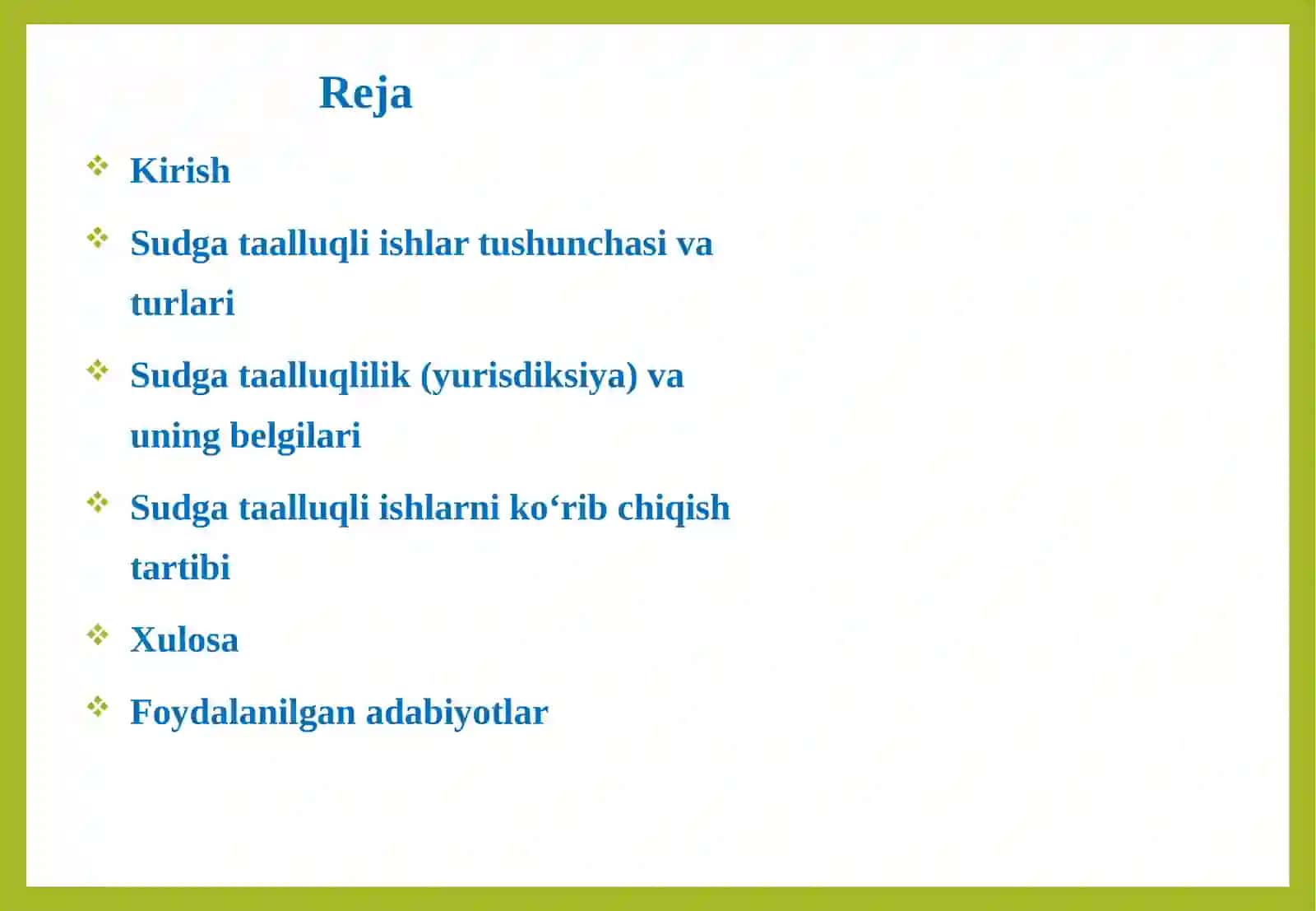 Sudga taalluqli ishlar 2