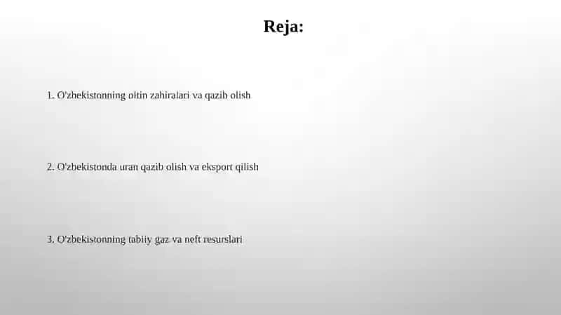 O'zbekistonning foydali qazilmalari 2