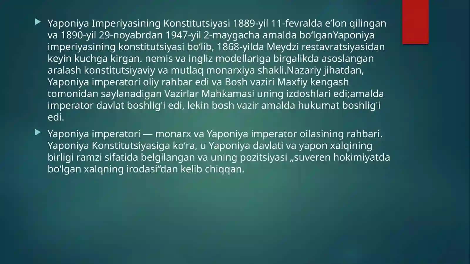 YAPONIYA DAVLATI KONSTITUTSIYASI 2