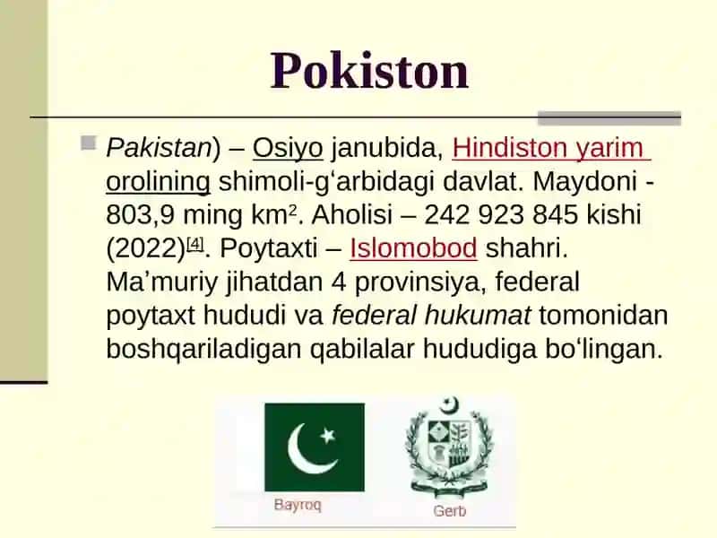 Pokiston statistikasi 2