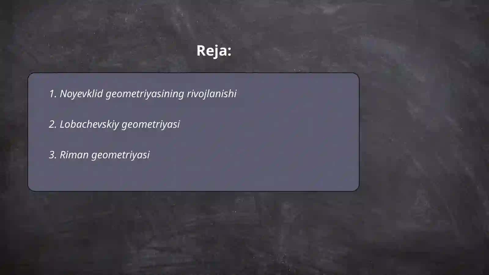 Noyevklid geometriyasi 2