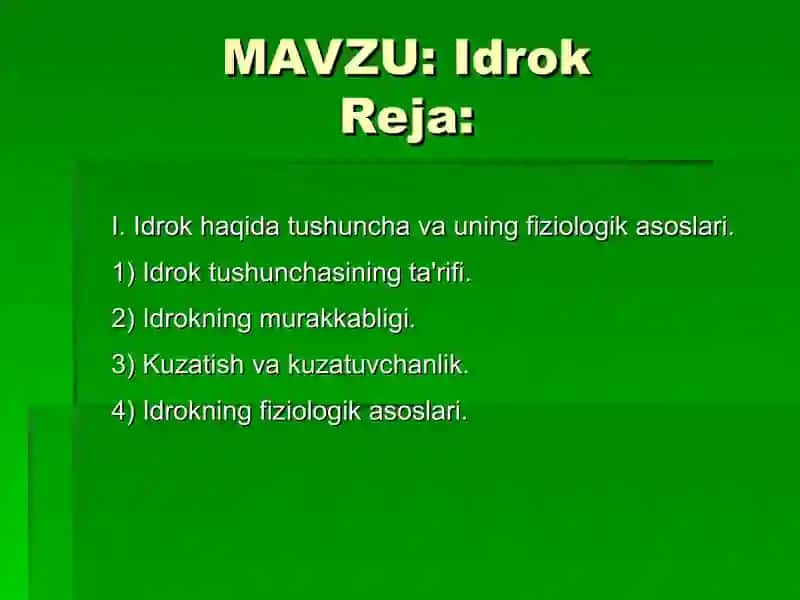 Idrokning Maxsus Tushunchalari va Xossalari 2