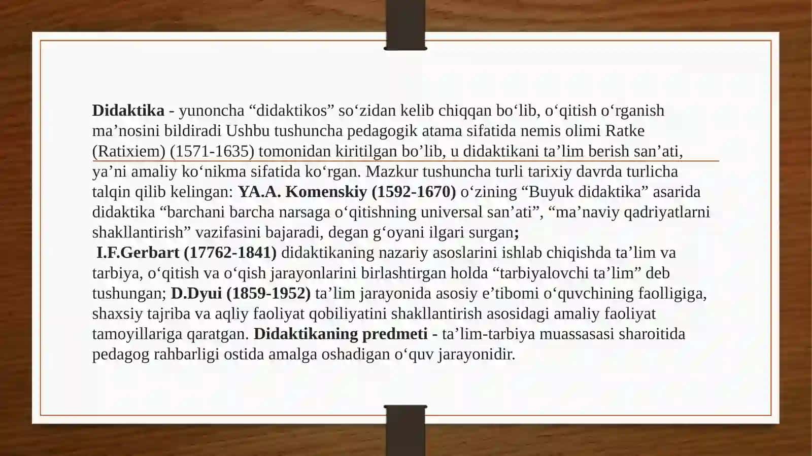 Didaktika - ta’lim  nazariyasi 2