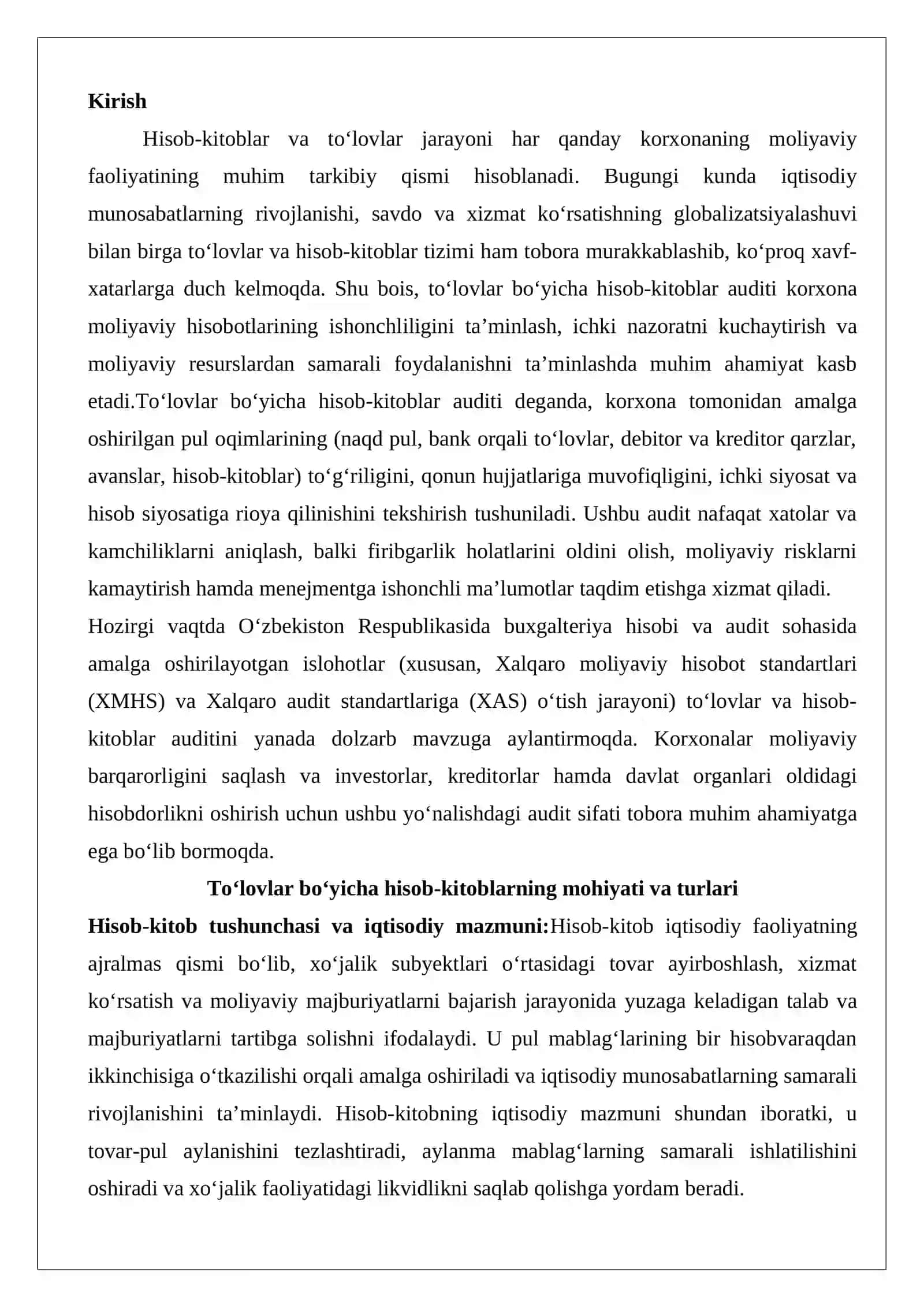 To‘lovlar bo‘yicha hisob-kitoblar auditi 2