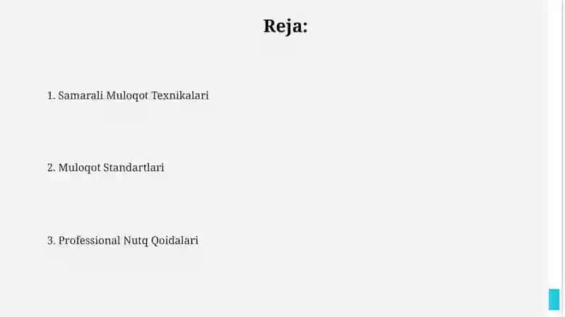 Kasbiy nutqda muloqot qoidalari va standartlari 2