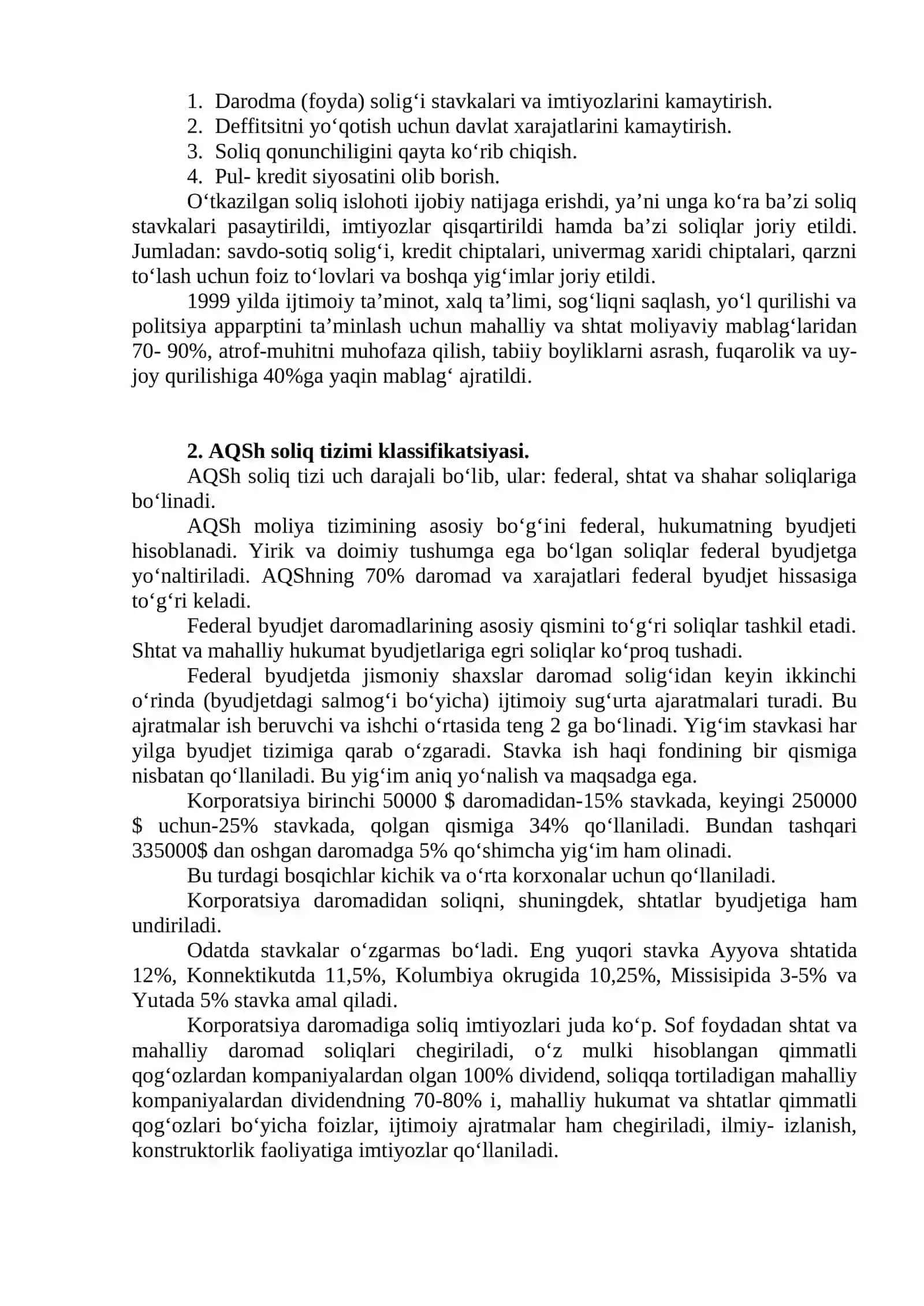 AQSH SOLIQ TIZIMI 2