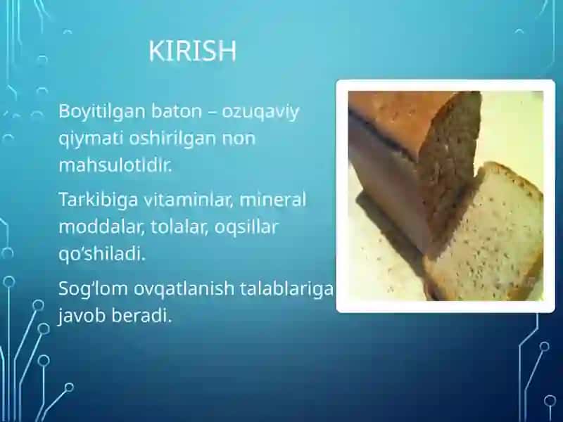 Boyitilgan baton mahsulotlarini ishlab chiqarish 2