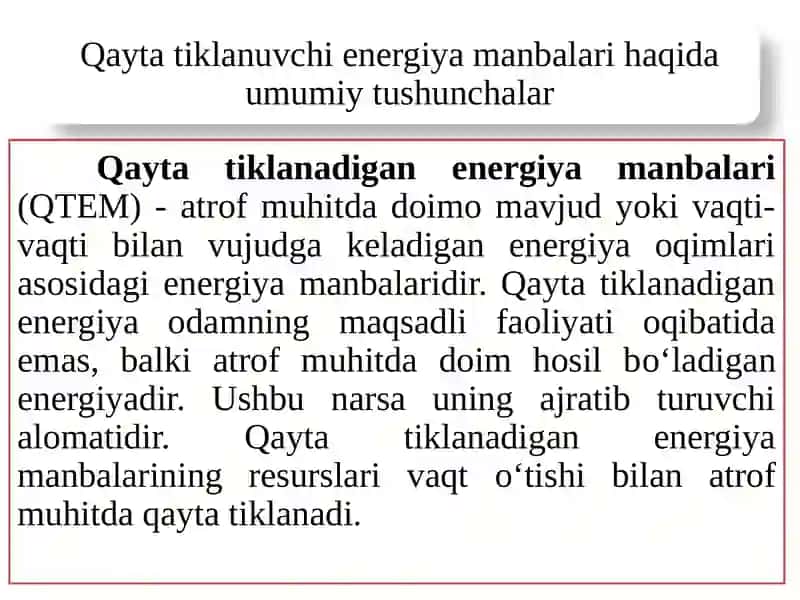 Qaytatiklanuvchi energiya manbalari 2