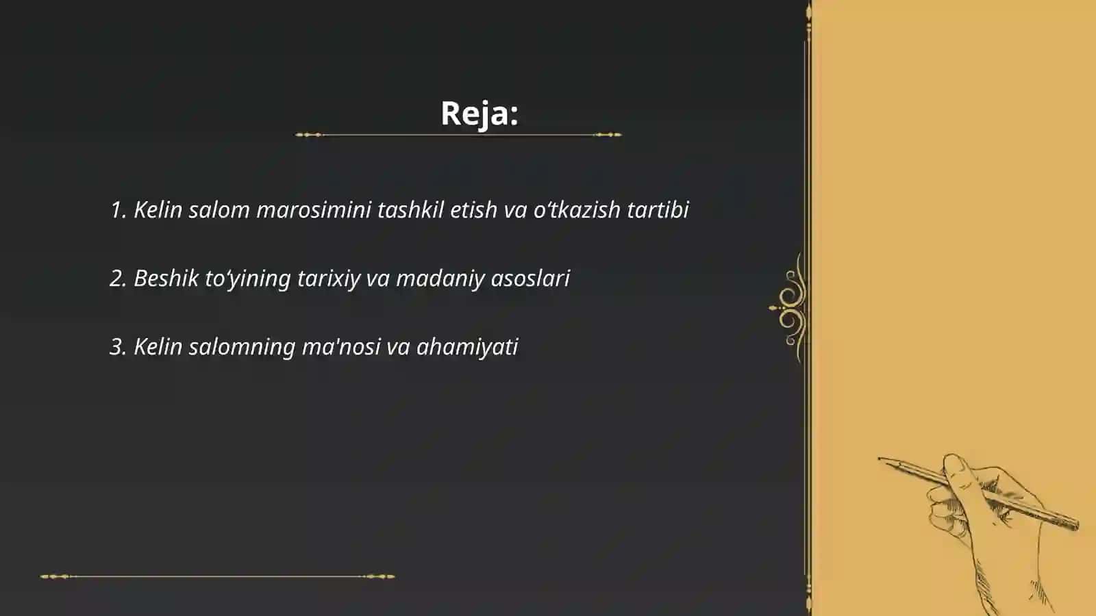 Kelin salom va beshik toyi marosimlari haqida malumot 2