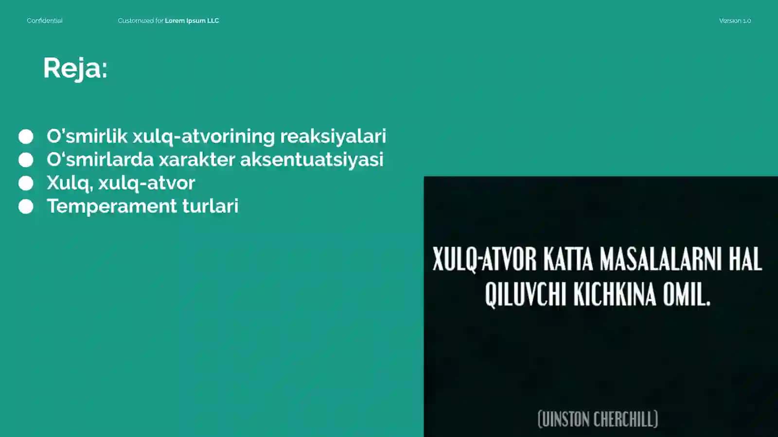 O’smirlik xulq-atvorining reaksiyalari 2