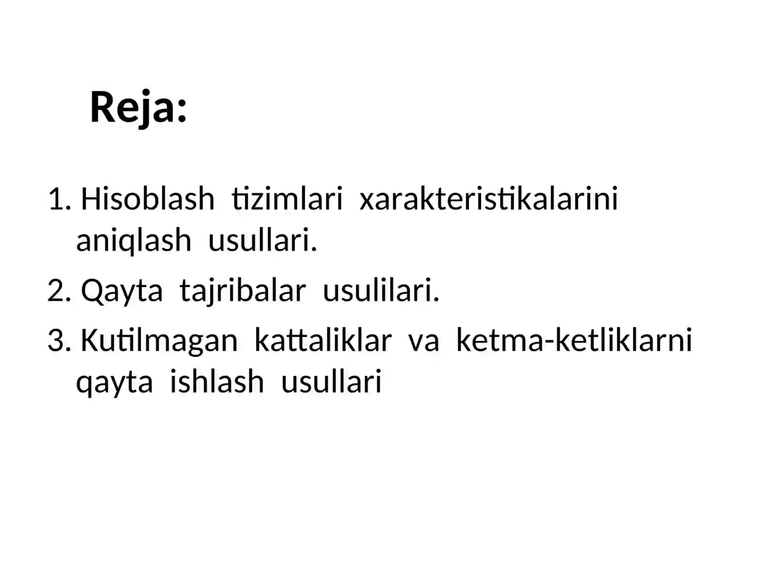 Hisoblash Tizimlari O'rganish Usullari 2