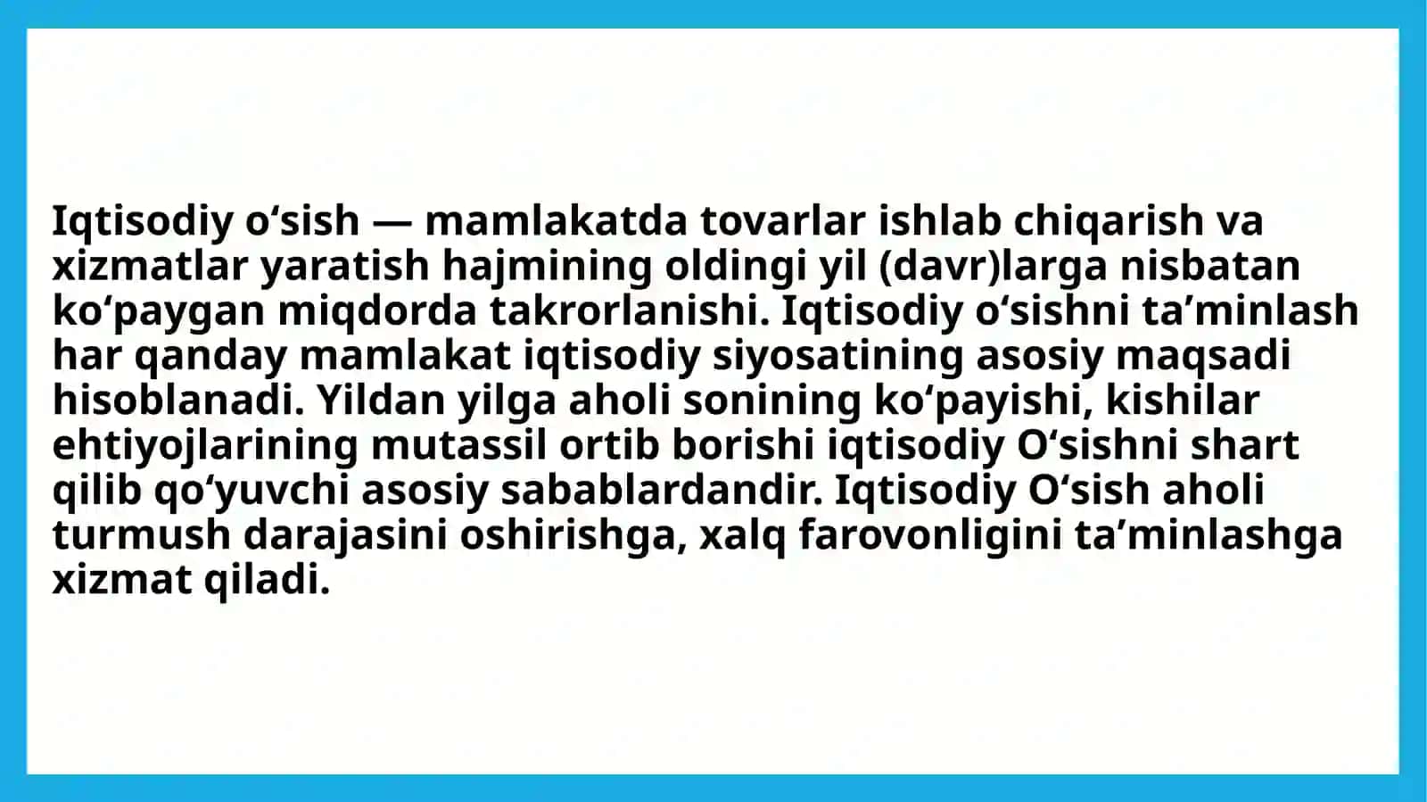 Iqtisodiy o’sish omillari va tiplari 2