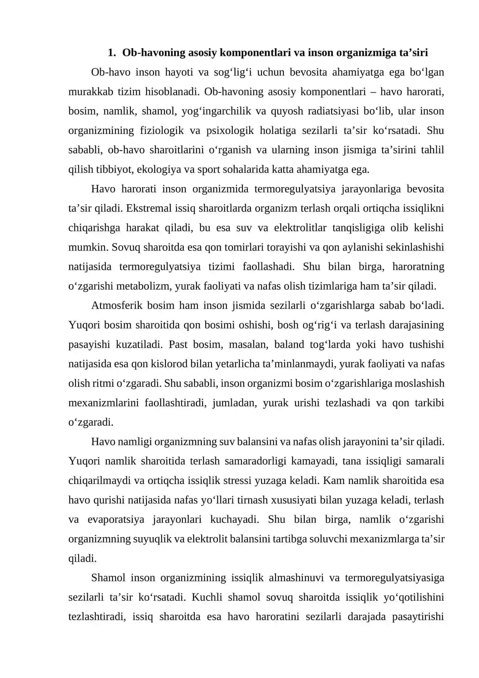 OB-HAVO VA INSON JISMIDAGI O'ZGARISHLAR 2