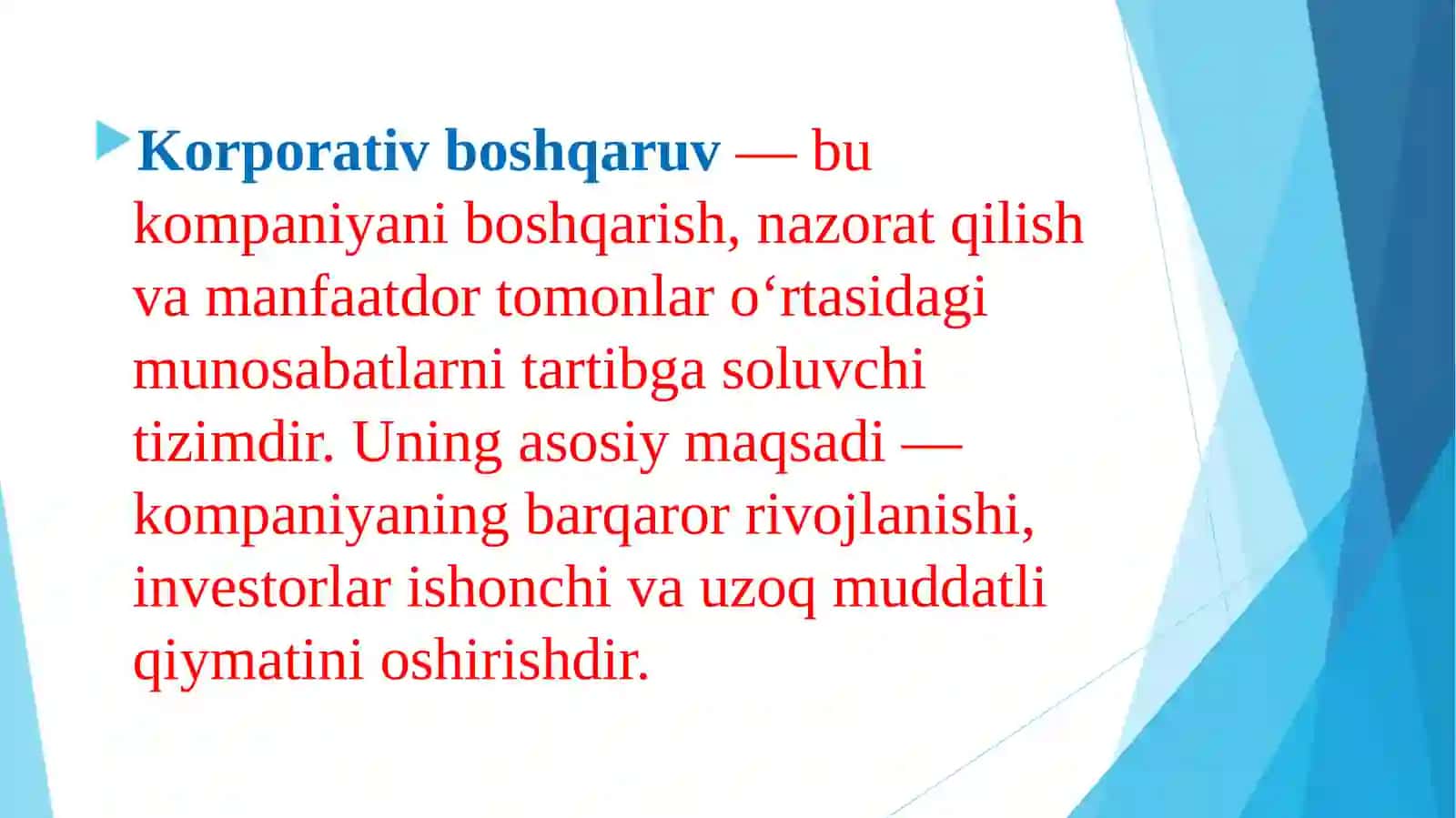 Korporativ boshqaruv tamoyillari 2