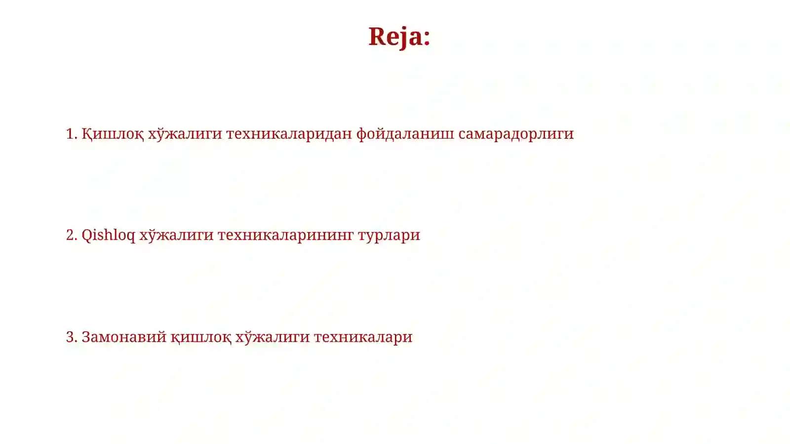 Oʻrim-yigʻim texnikalari 2