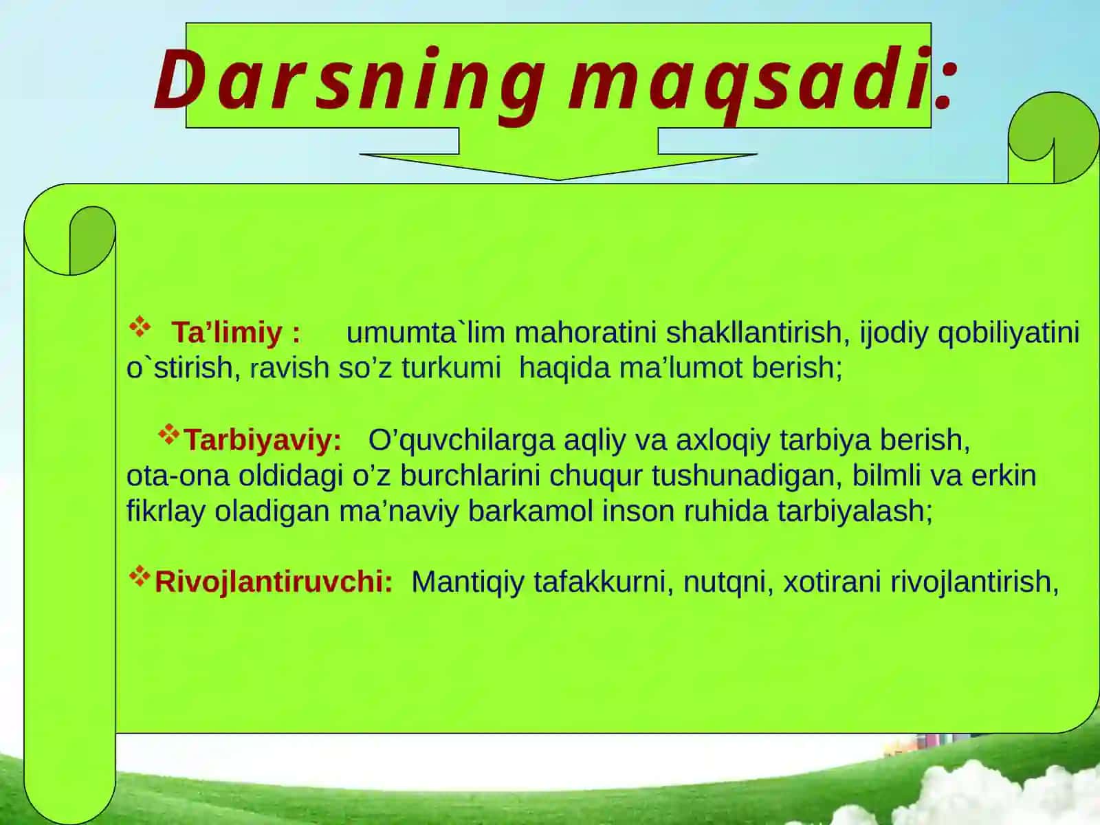 "Ravish so'z turkumi" 2