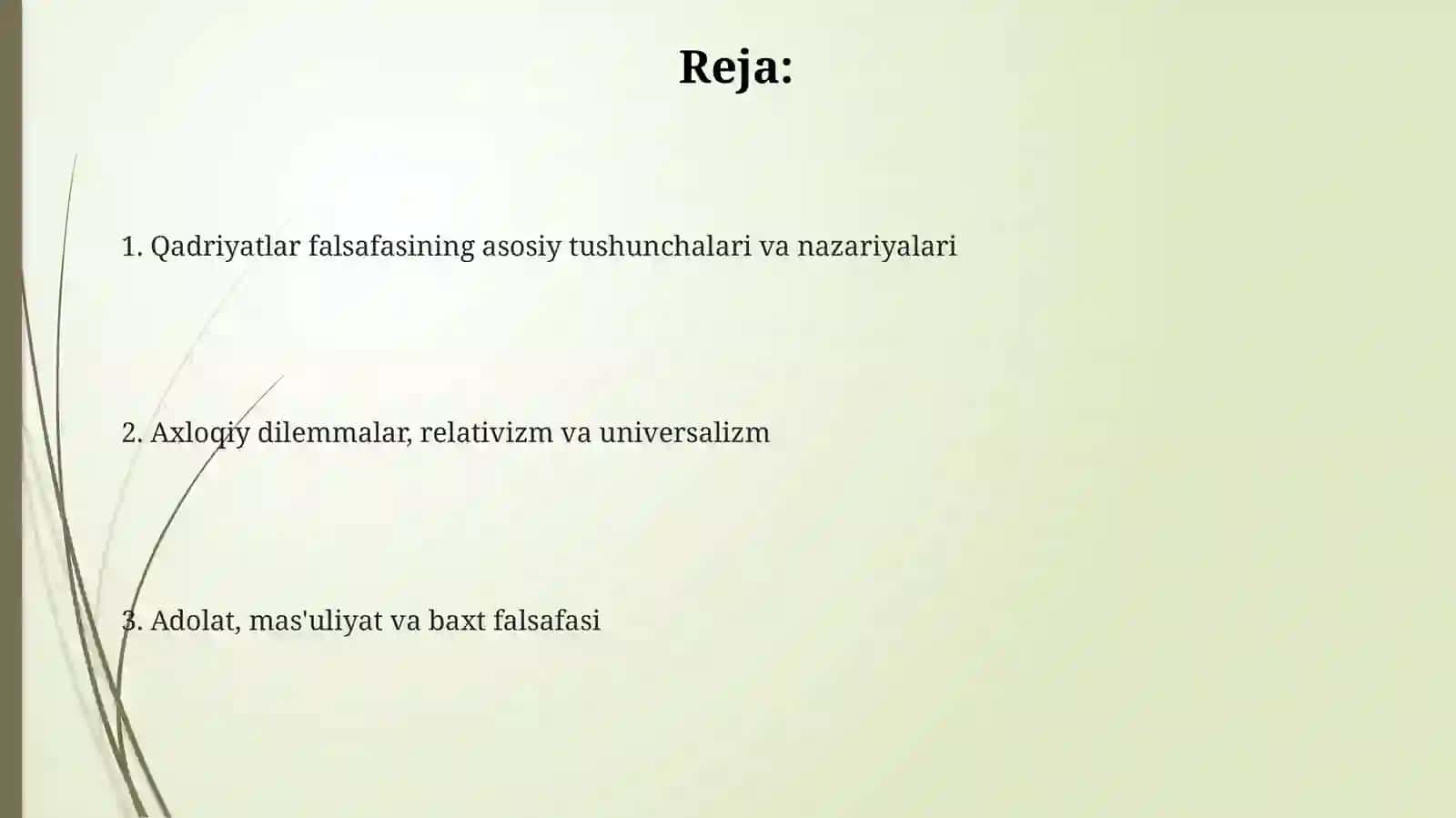 Qadriyatlar falsafasi 2