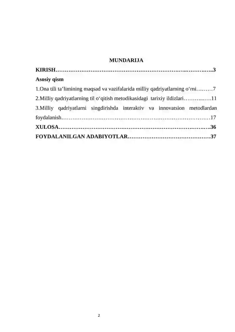 Ona tili taʼlimida milliy qadriyatlarning oʻrni. 2