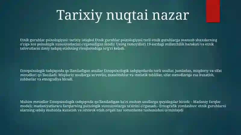 Etnik Guruhlar Psixologiyasi 2