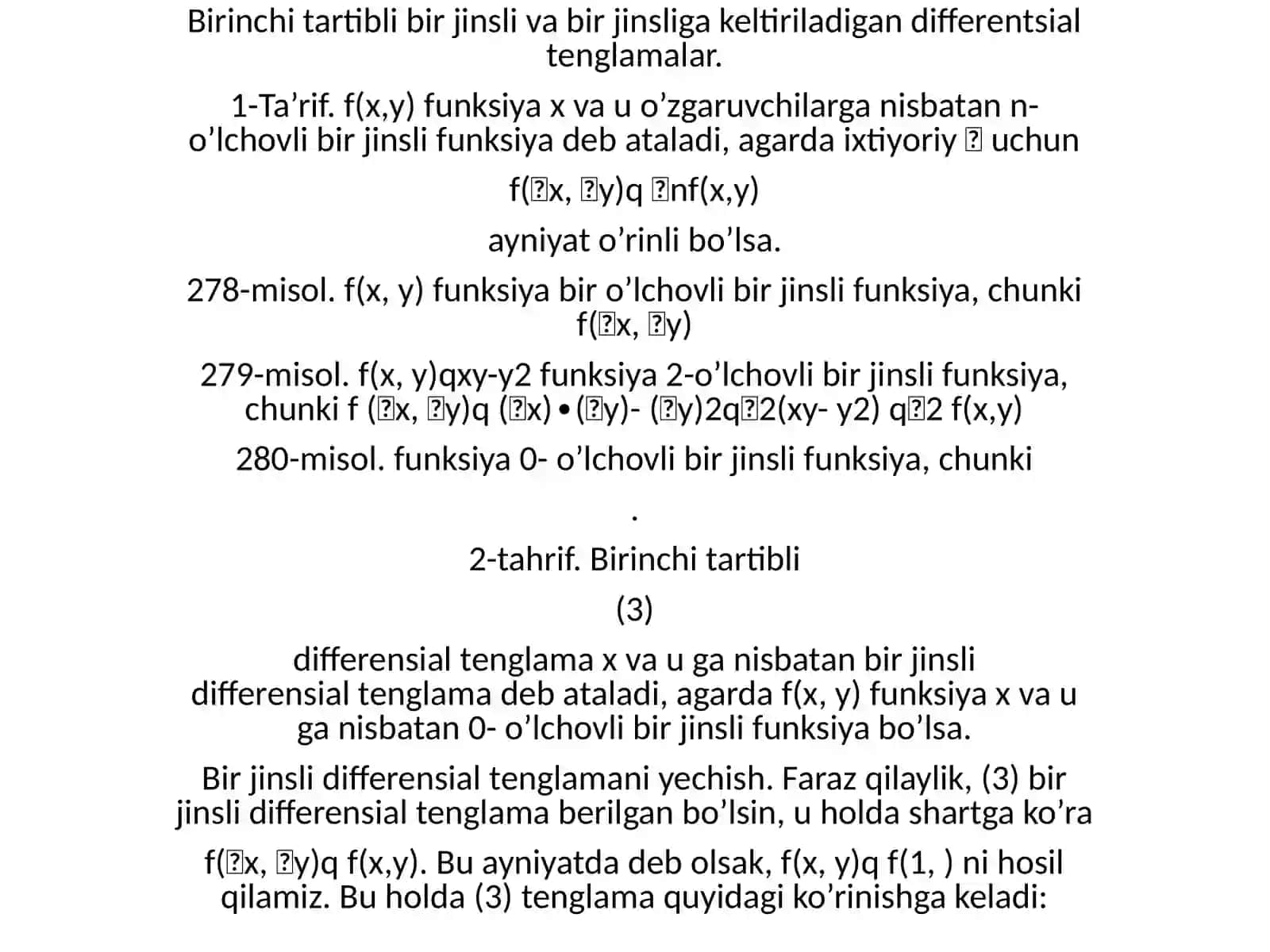 Differentsial Tenglamalar 2
