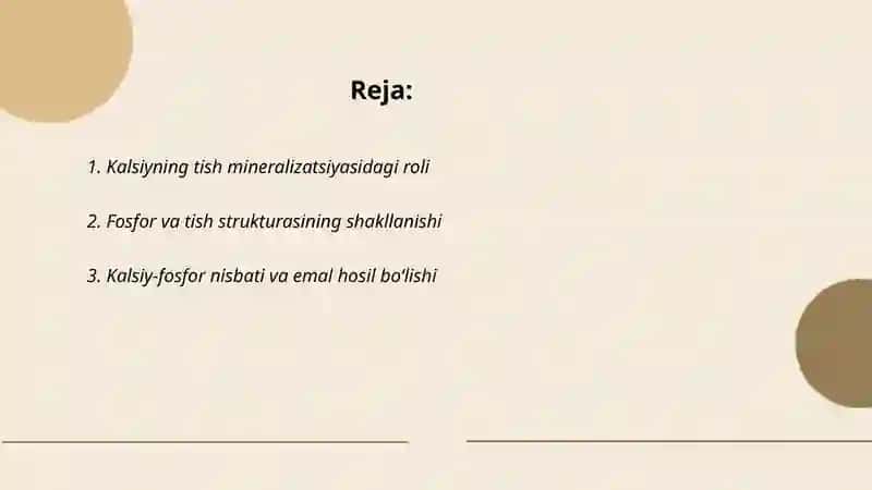 Mineral moddalarning tish taraggiyotidagi o'rni 2