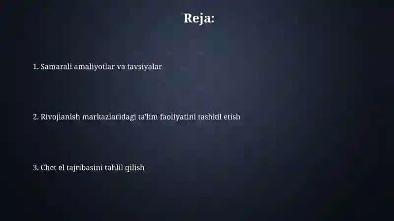 Chet el tajribasini tahlil qilish 2