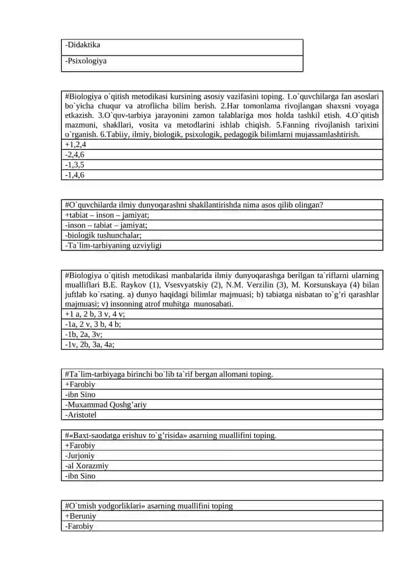 Biologiya o`qitish metodikasi 2