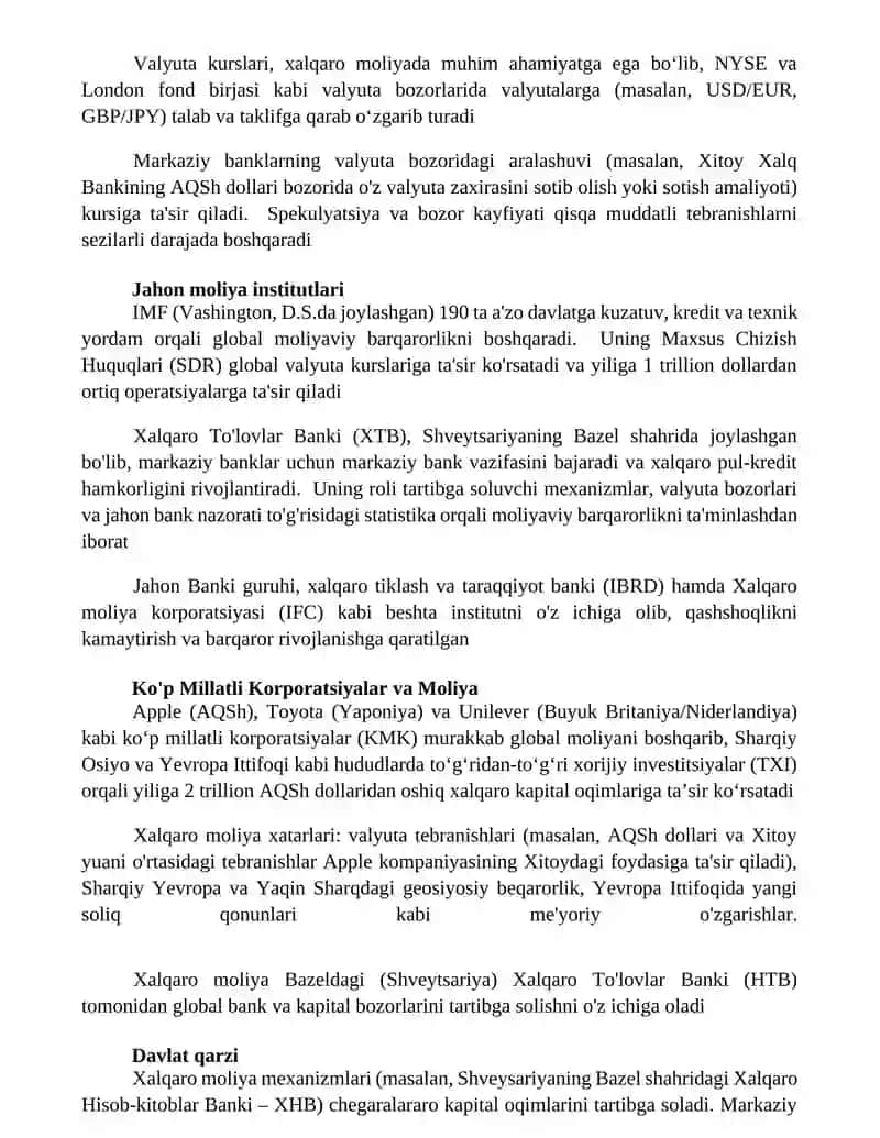 Xalqaro moliya 2