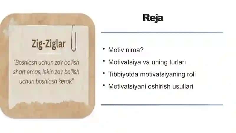 Motiv va motivatsiya | Psixologiya 2