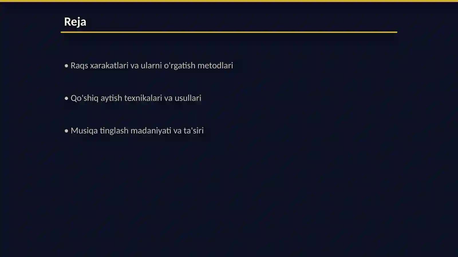 Raqs xarakatlariga, qo'shiq aytishga, musiqa tinglashga, musiqa asboblarida ijrochilikka o'rgatish usullari va yo'llari 2