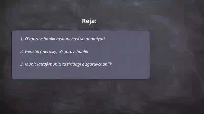 Oʻzgaruvchanlik va uning xillari 2