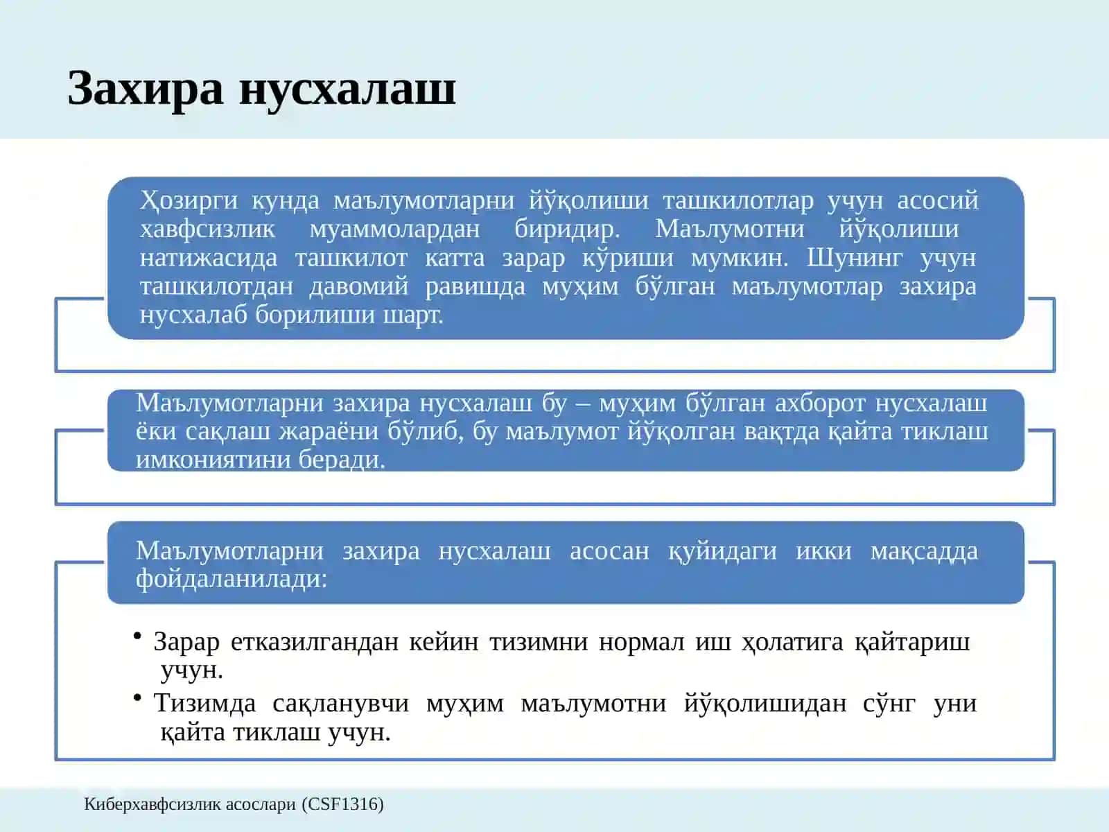Захира 'нусхалаш 2