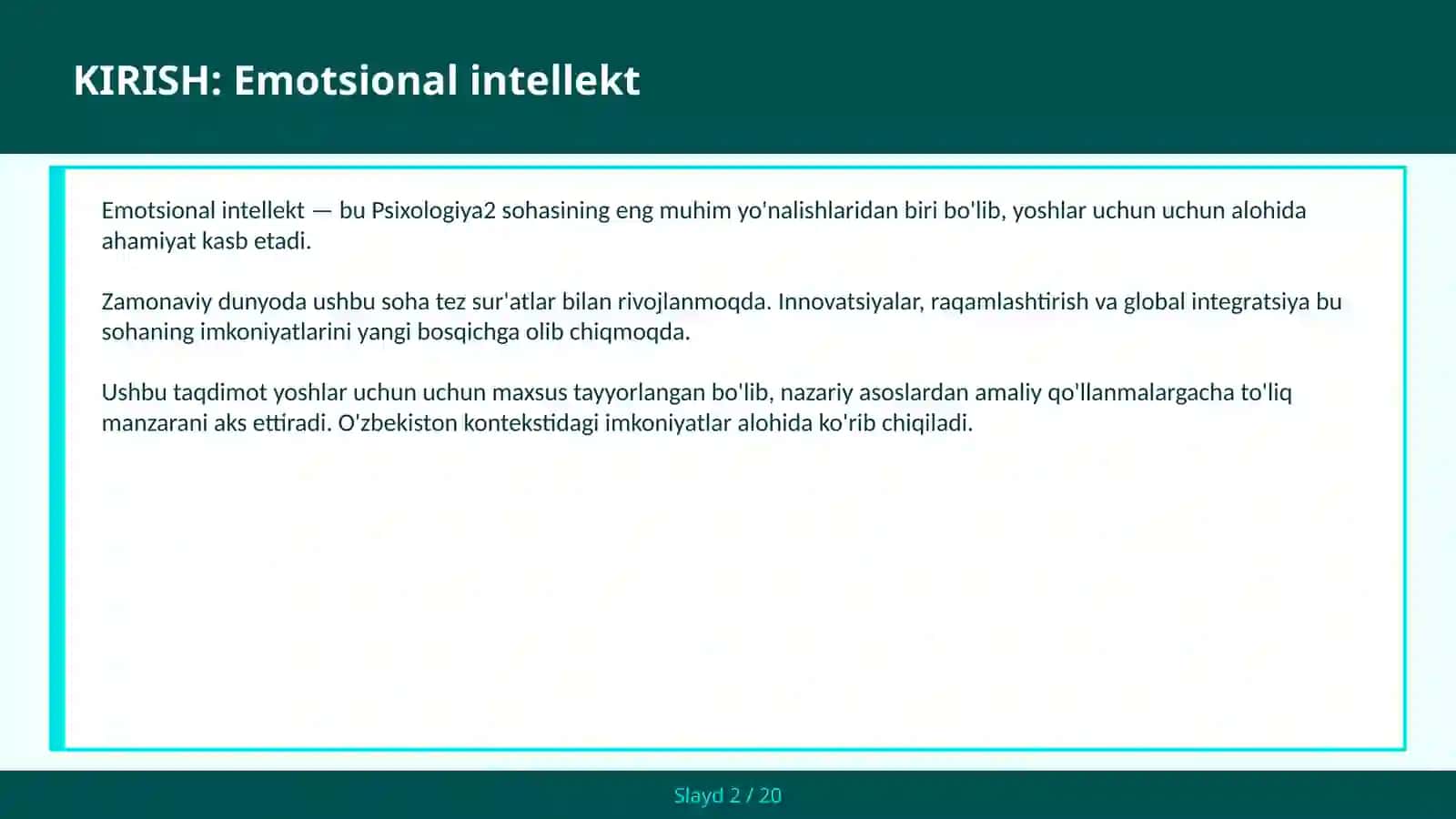 Emotsional intellekt Goleman — yoshlar uchun 2