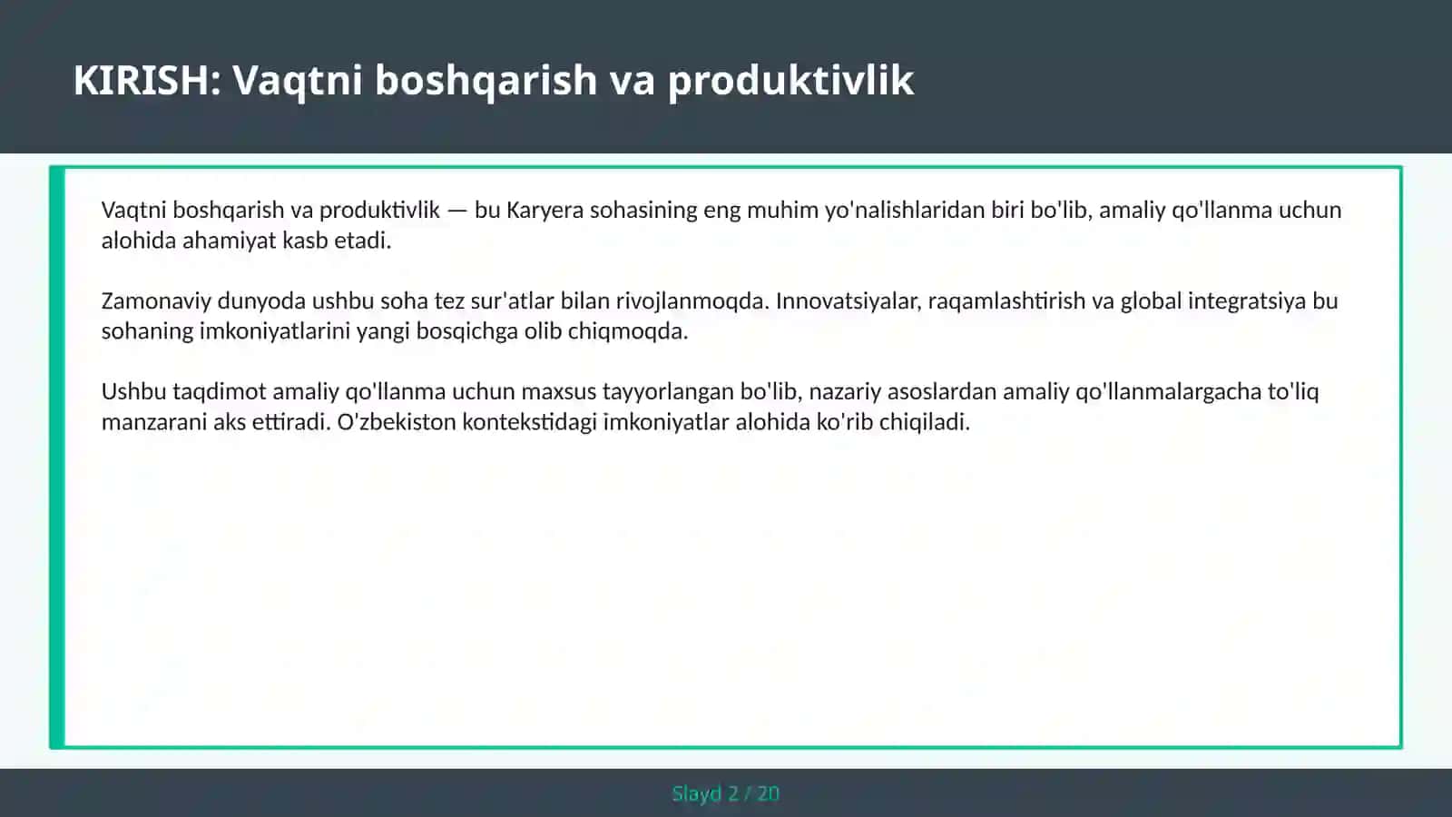 Pomodoro, GTD va energiya boshqaruvi — amaliy qo'llanma 2