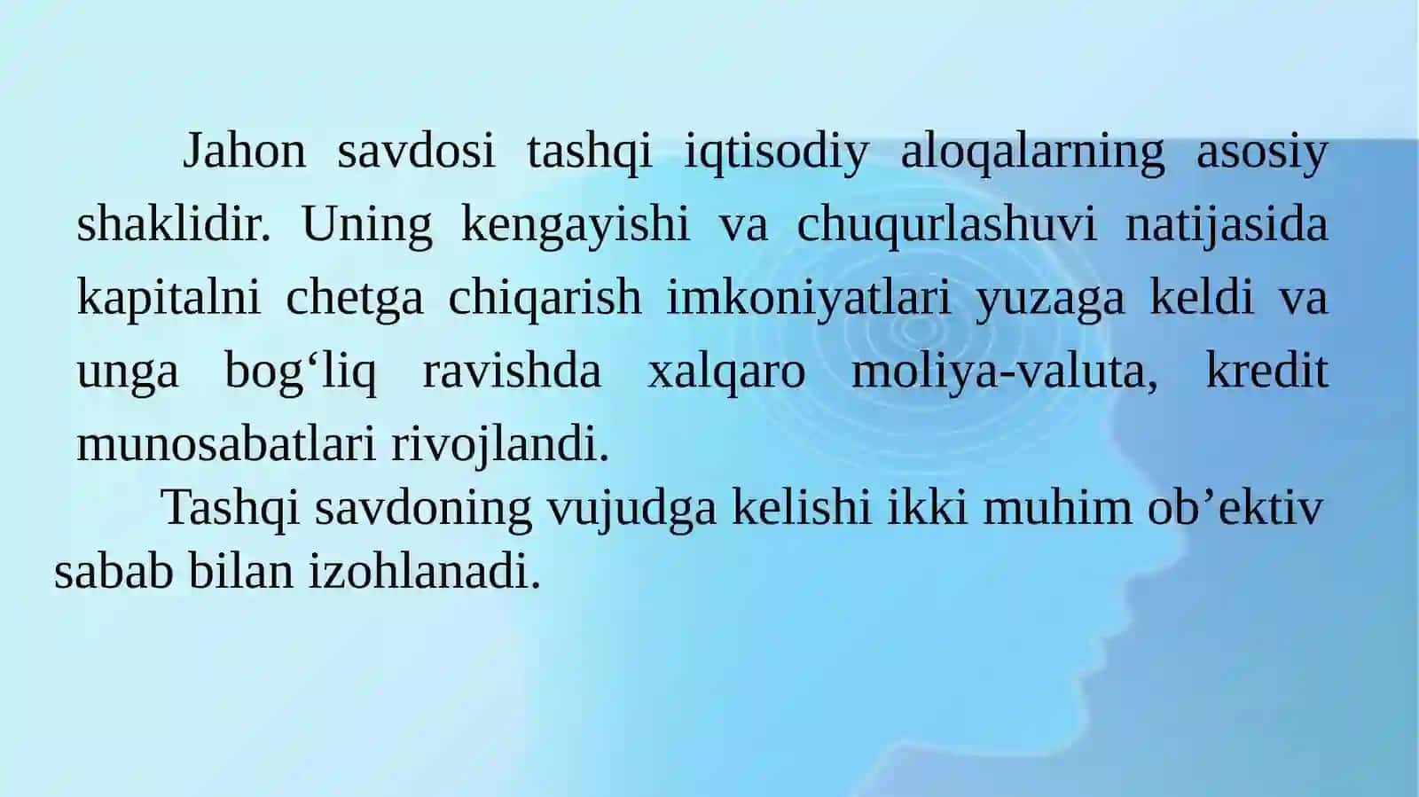 XALQARO SAVDO NAZARIYASI 2