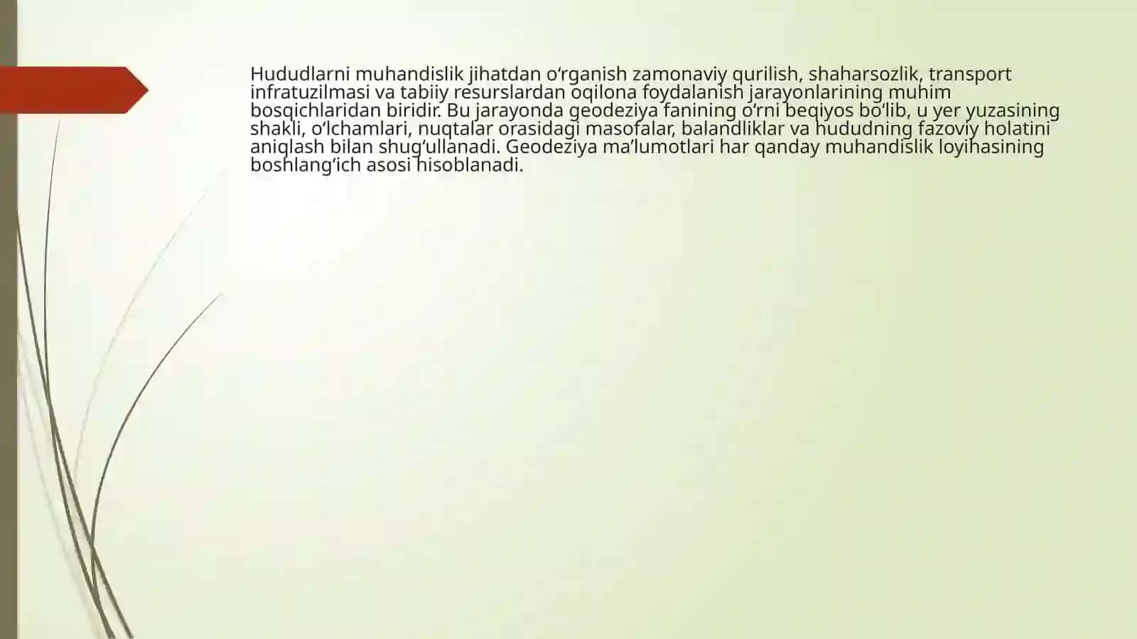 Hududlarni muhandislik jihatdan o‘rganishda geodeziyaning o‘rni 2