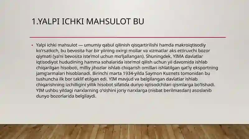 Yalpiichkimahsulot va uning harakat shakllari 2