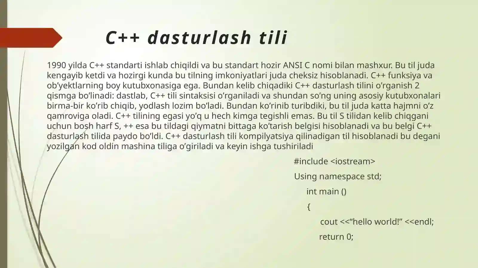 Dasturlashtilining asosiytushunchalari va xususiyatlari 2