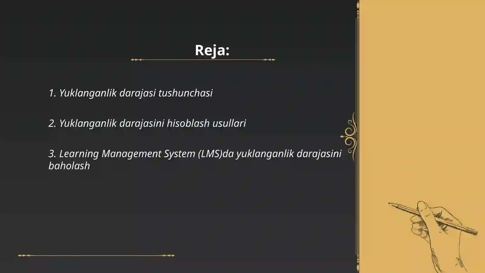 Yuklanganlik darajasi koʻrsatkichlarini baholash 2