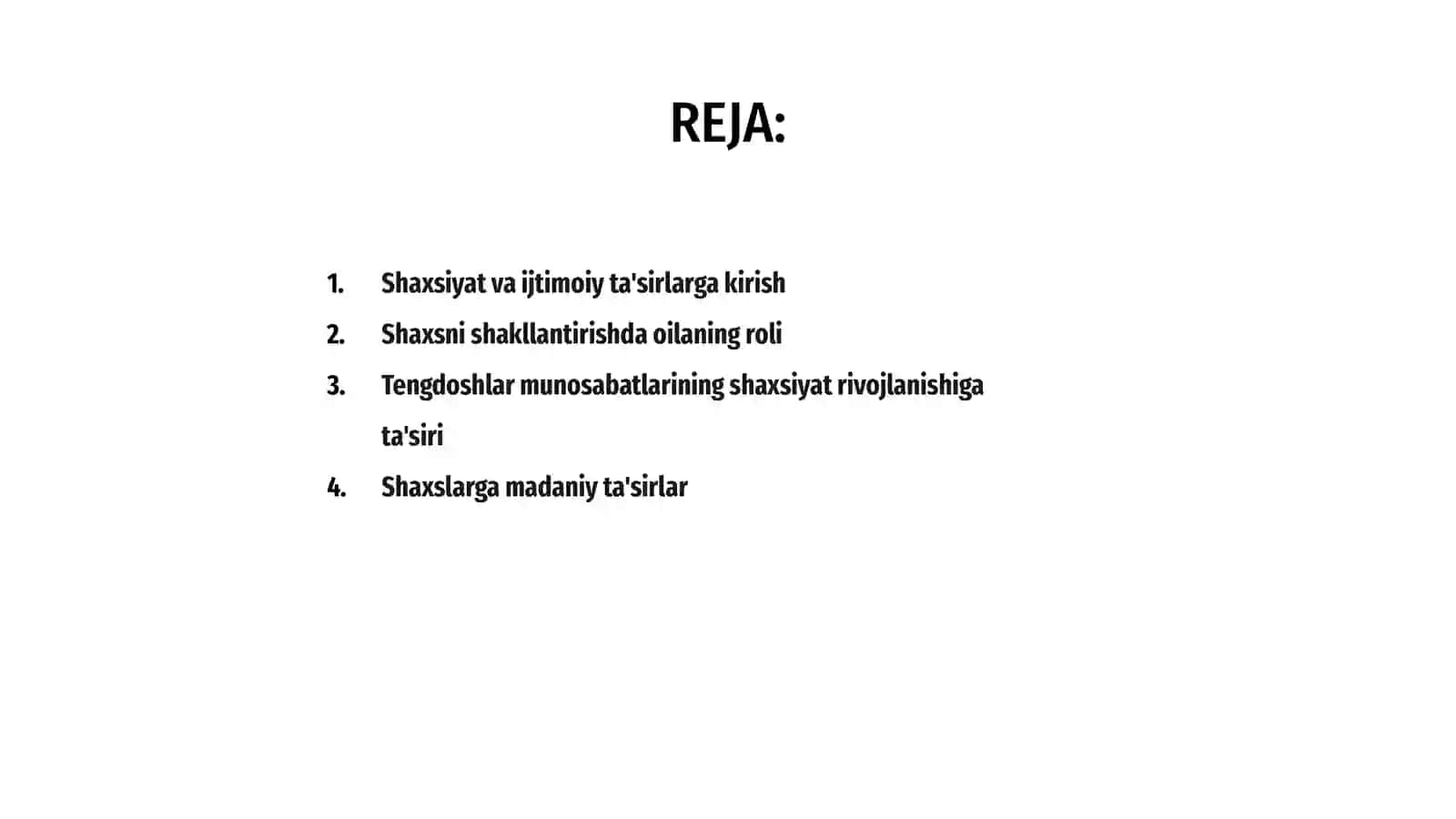 Shaxs ijtimoiy ta'sirlar mahsuli sifatida 2
