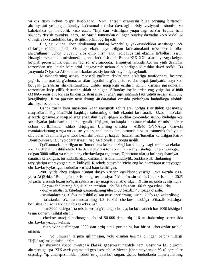 Missionerlik va Prozelitizmning Siyosiy-Ijtimoiy Xavfi 2