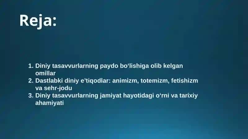 Diniy tasavvurlarning vujudga kelishi 2