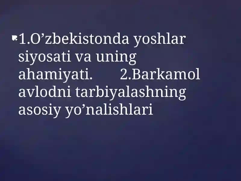 Oʻzbekistonda Yoshlar Siyosati 2