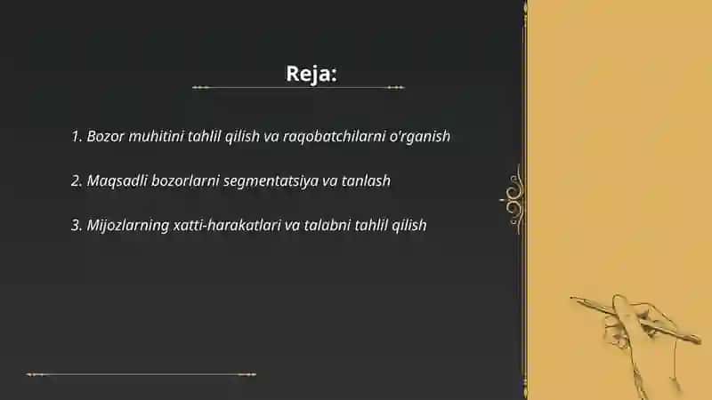 Iqtisodiyot subyektlarining marketing faoliyati tahlili 2