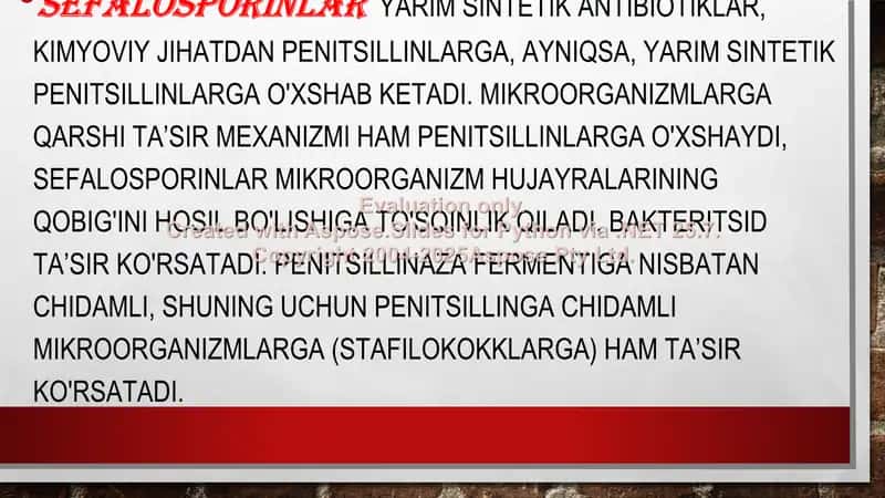Sefalosporinlar yangi avlod antibiotiklari 2
