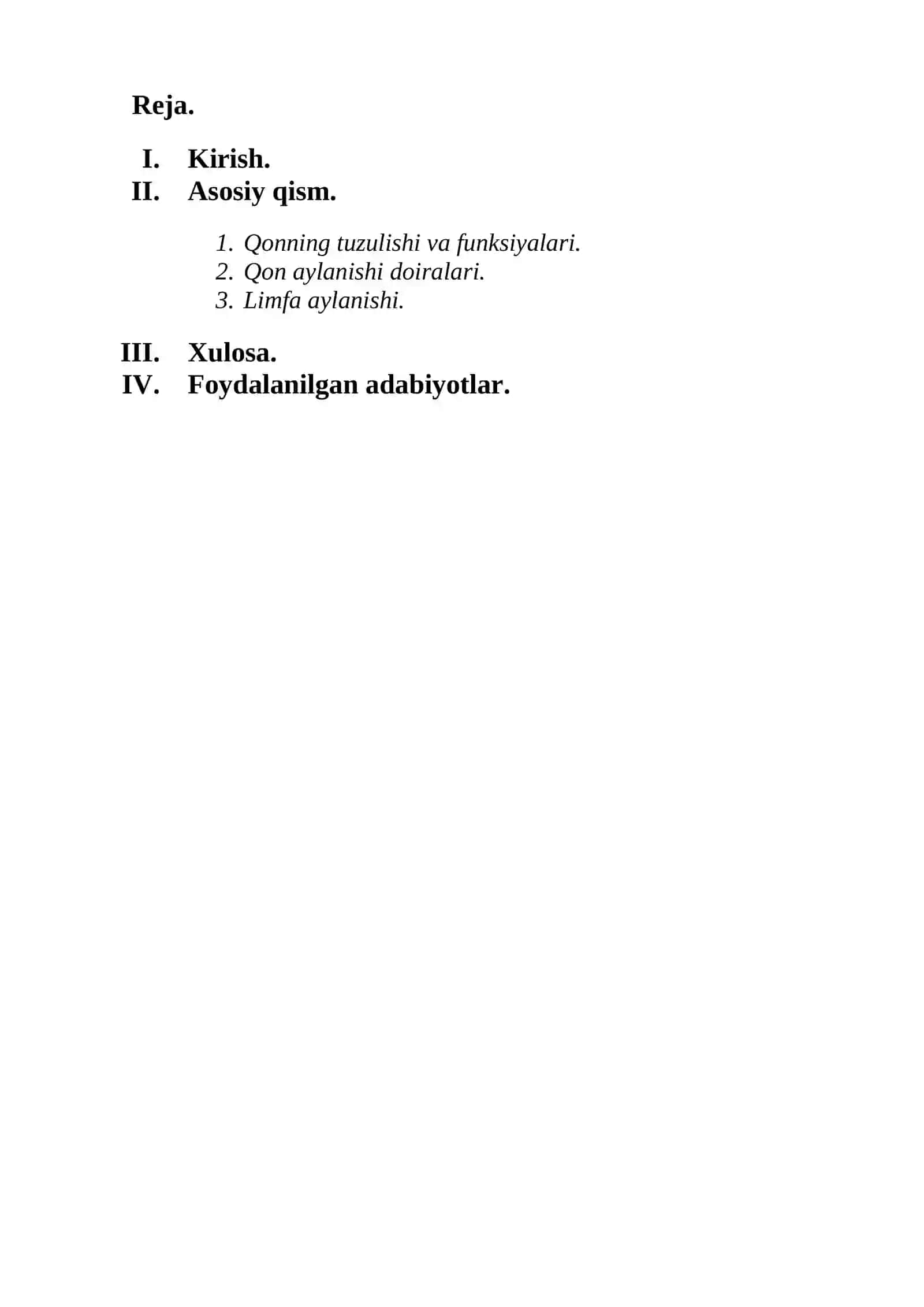 Qonning funksiyalari va tuzulishi 2