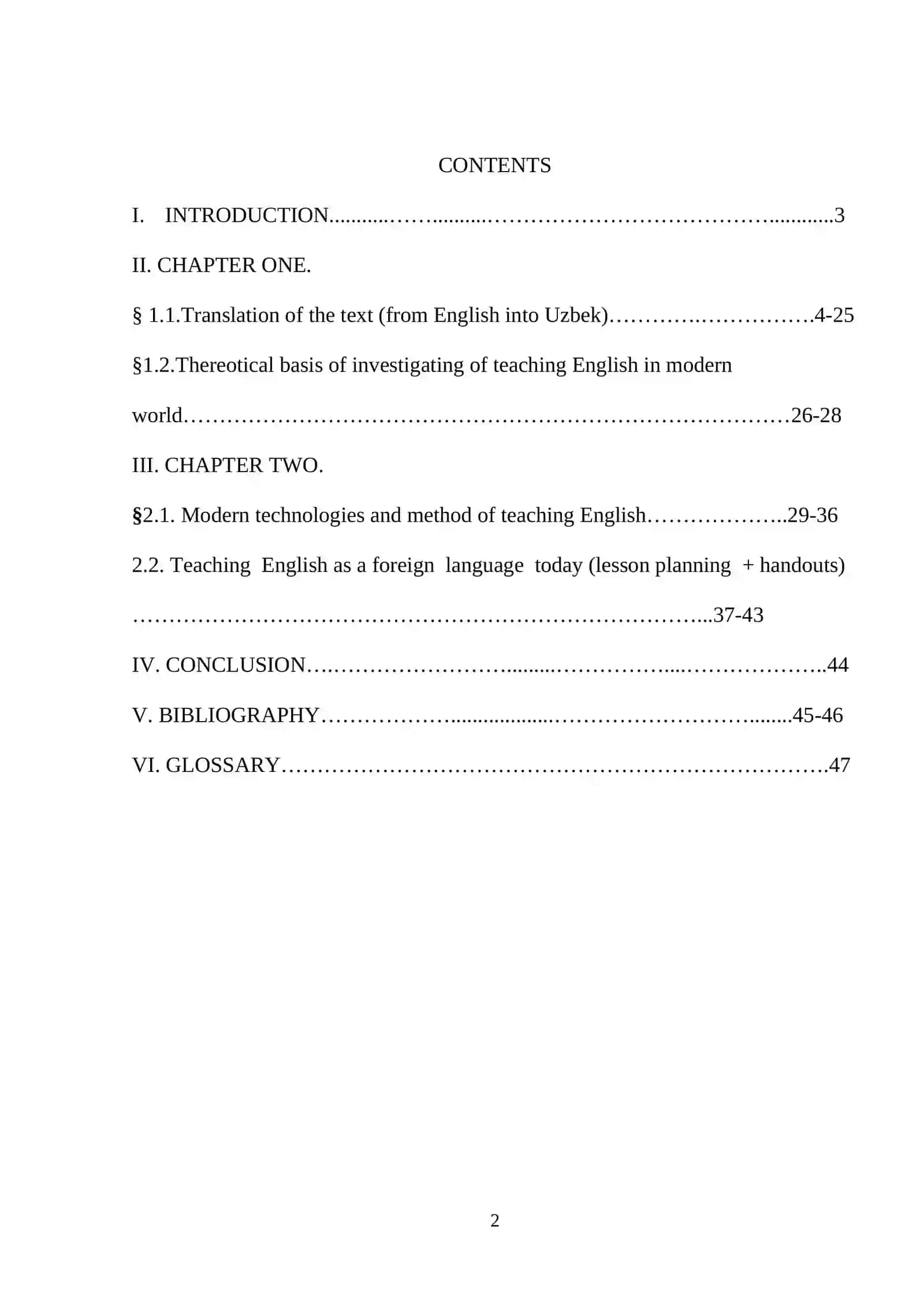 COURSE PAPER THEME: Teaching English language as a foreign language today 2