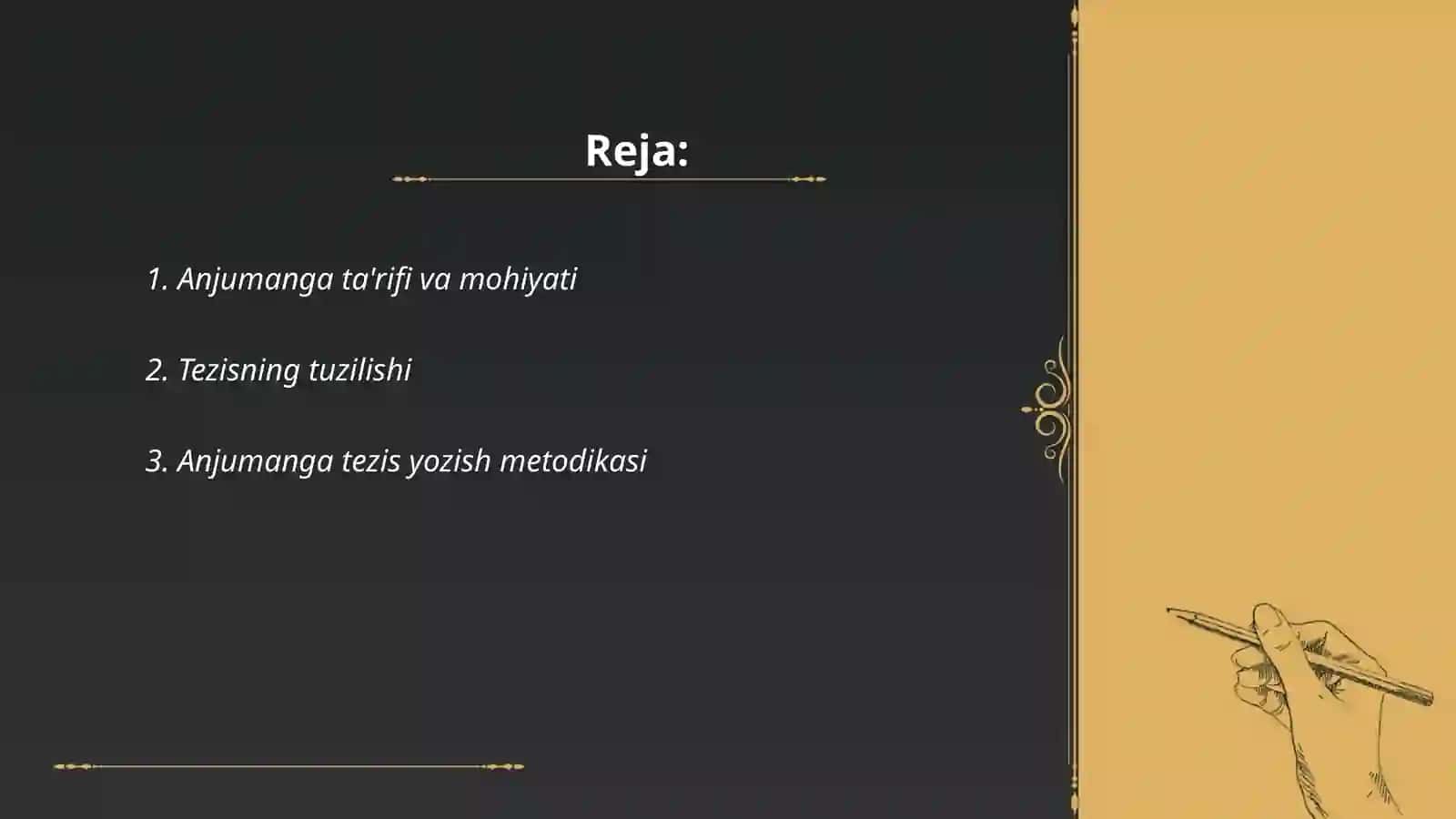 Anjumanga tezis tayyorlash 2